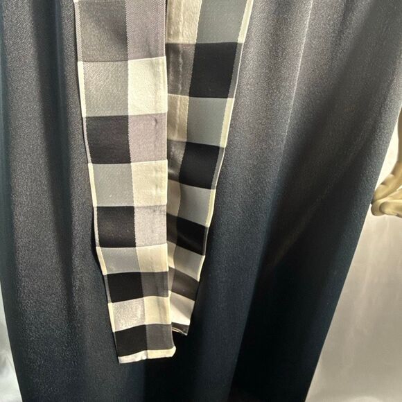 1970s Mod Black & White Checkered Taffeta Sash – 80.5” Long Vintage Belt Scarf - Picture 10 of 15
